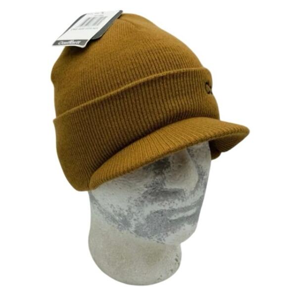 Men’s Carhartt Knit Beanie With Visor NWT Wheat/Tan - Picture 2 of 7